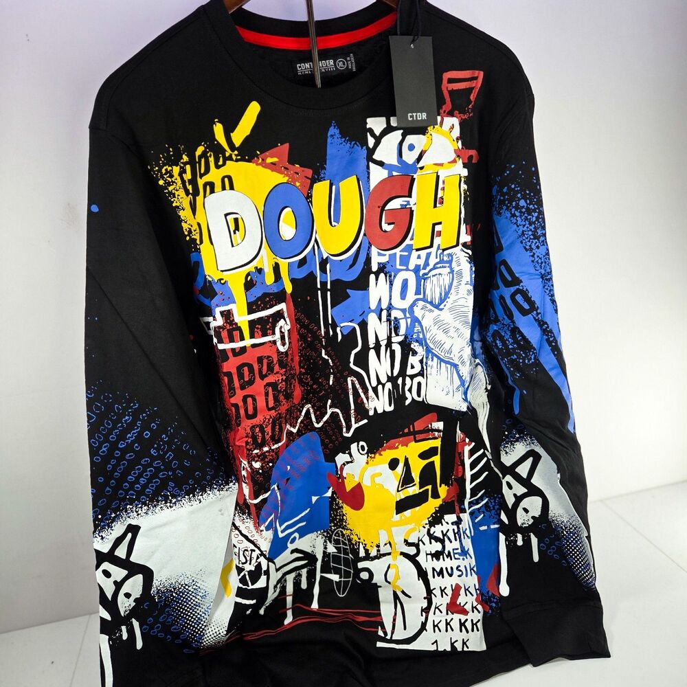Contender Dough Graffiti Graphic Long Sleeve Shirt Black 2XL